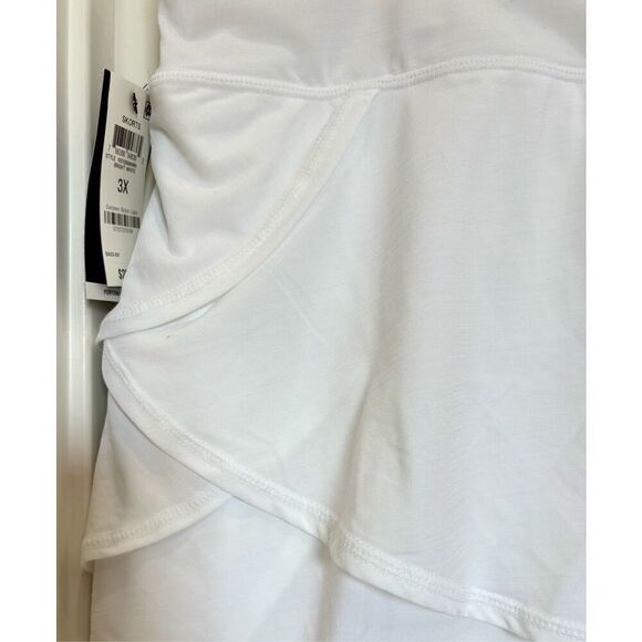 IDEOLOGY- NWT - L Sz 3X Performance Flounce Skort/Bright White/Built-In Shorts - Picture 8 of 12